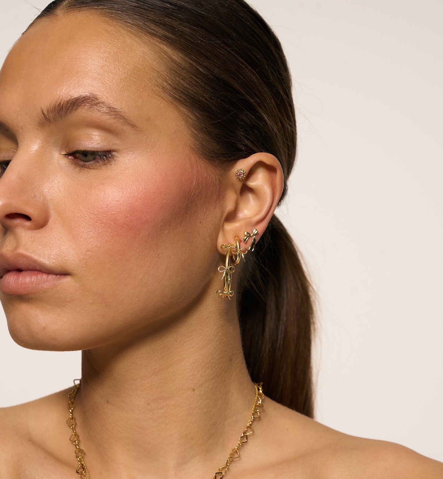 Single Small Bow Hoop Earring