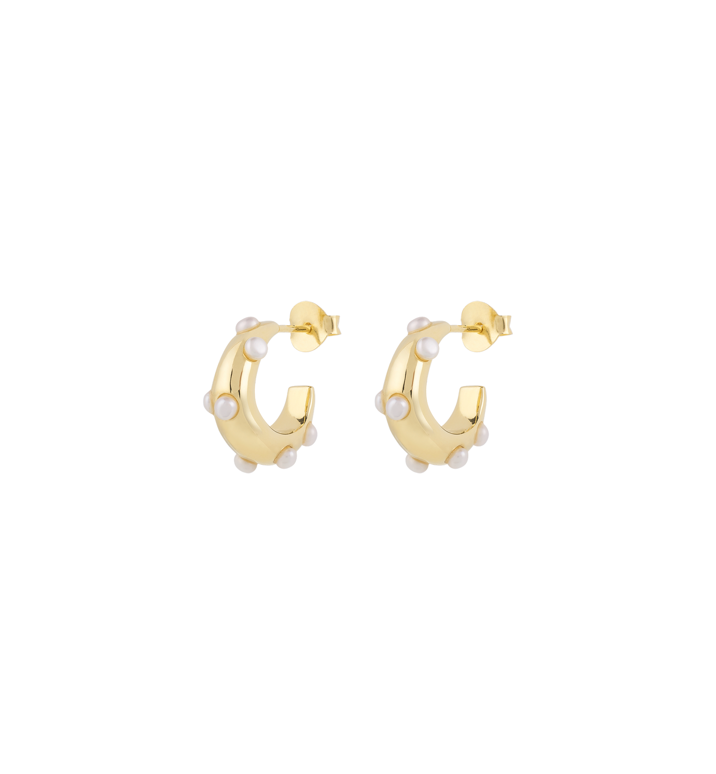 Small Ovation Hoop Earrings Gold and Silver