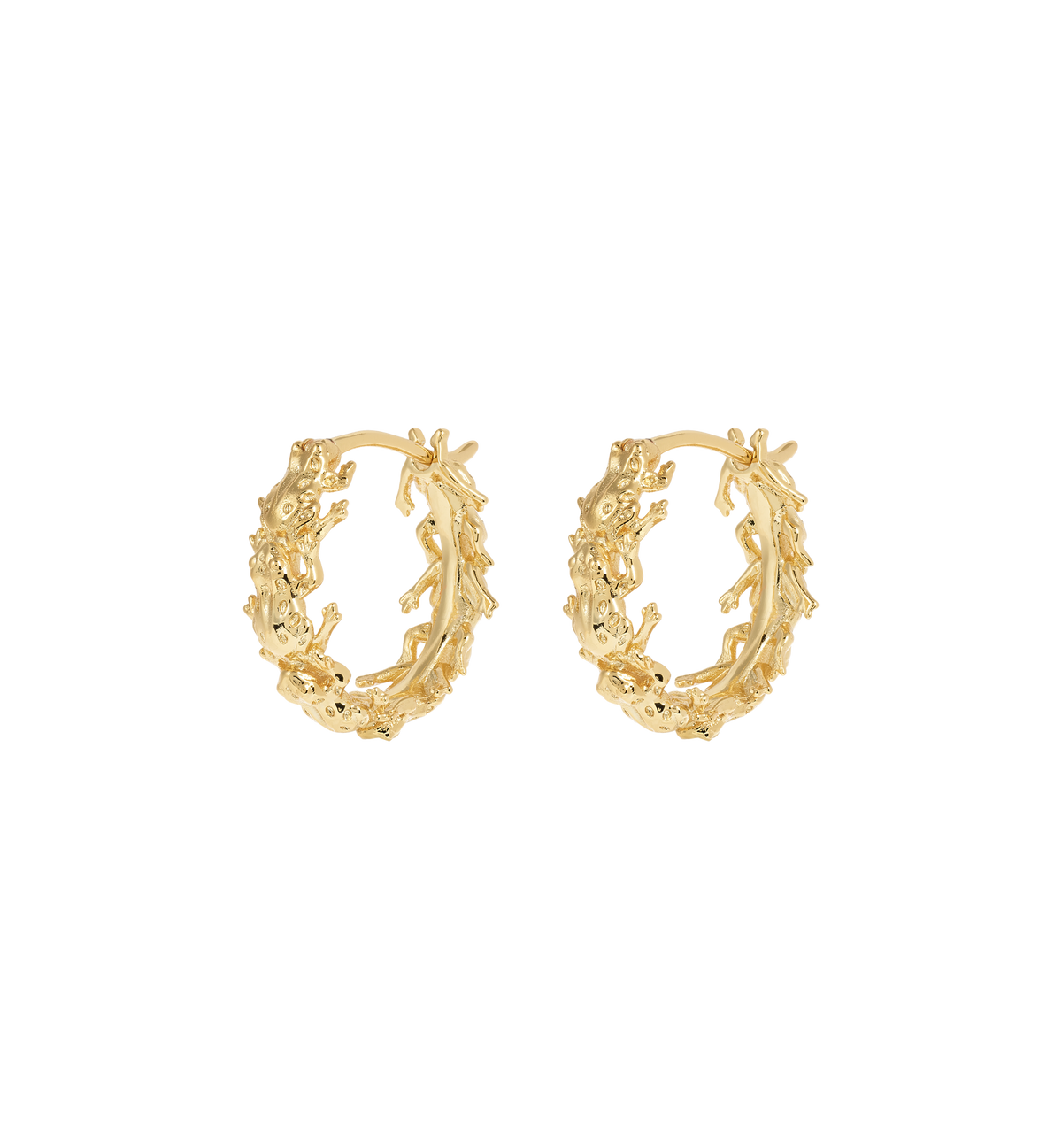 Anna + Nina Froggies Hoop Earrings Goud
