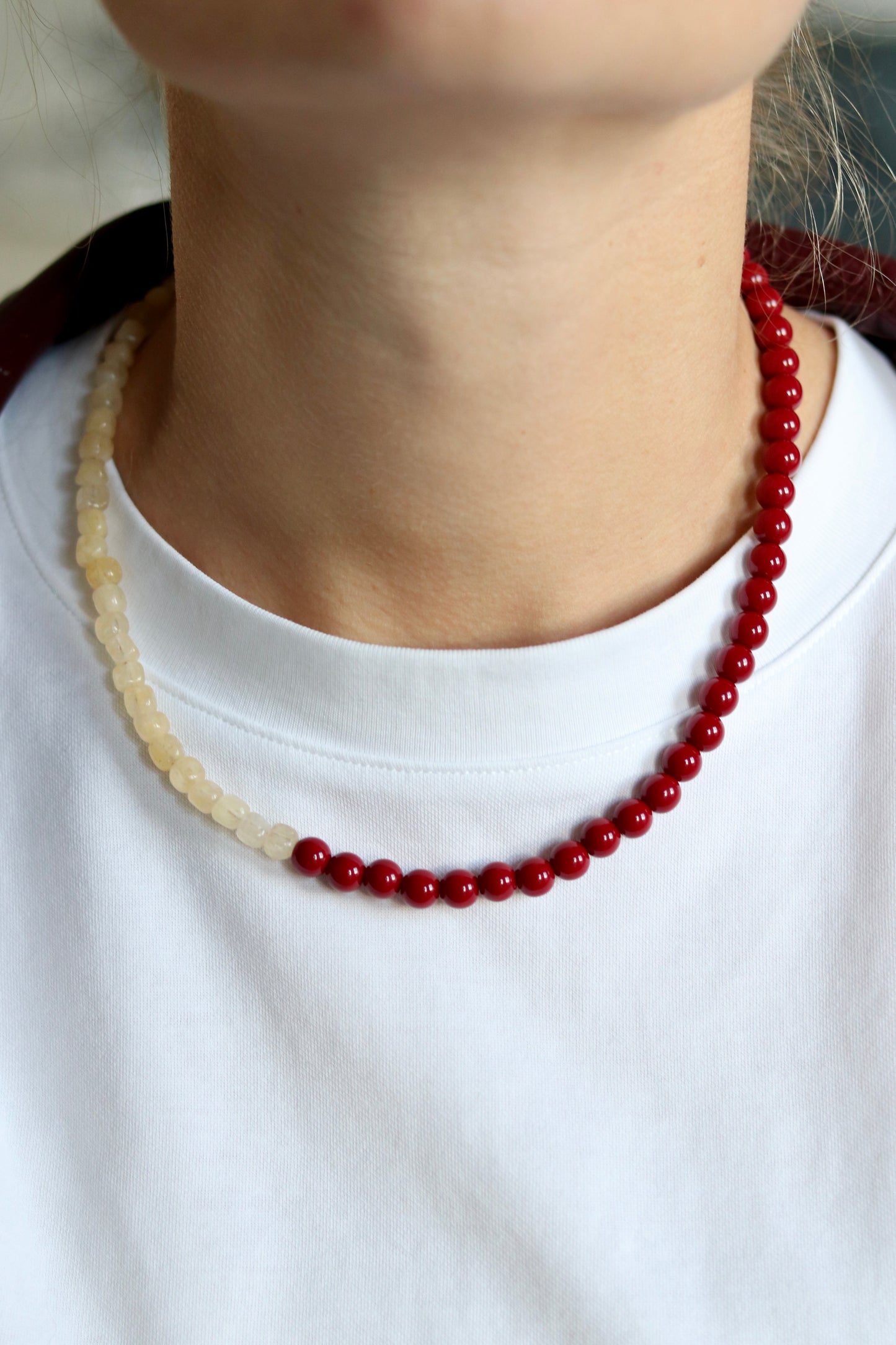Ketting Bordeaux/Crème