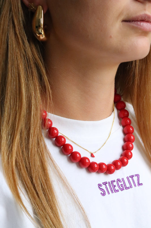 Bold Beads Ketting Rood