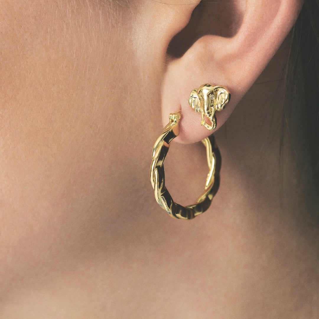 Large Twisted Hoop Earrings