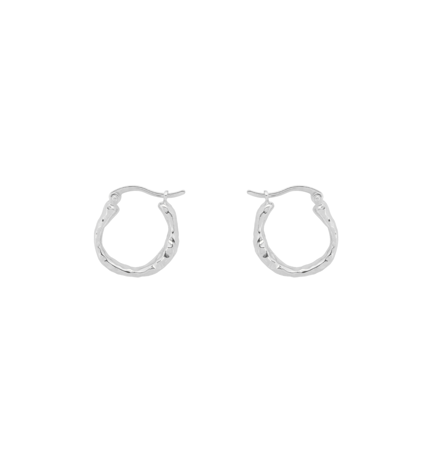 Small Organic Hoop Earrings Gold and Silver