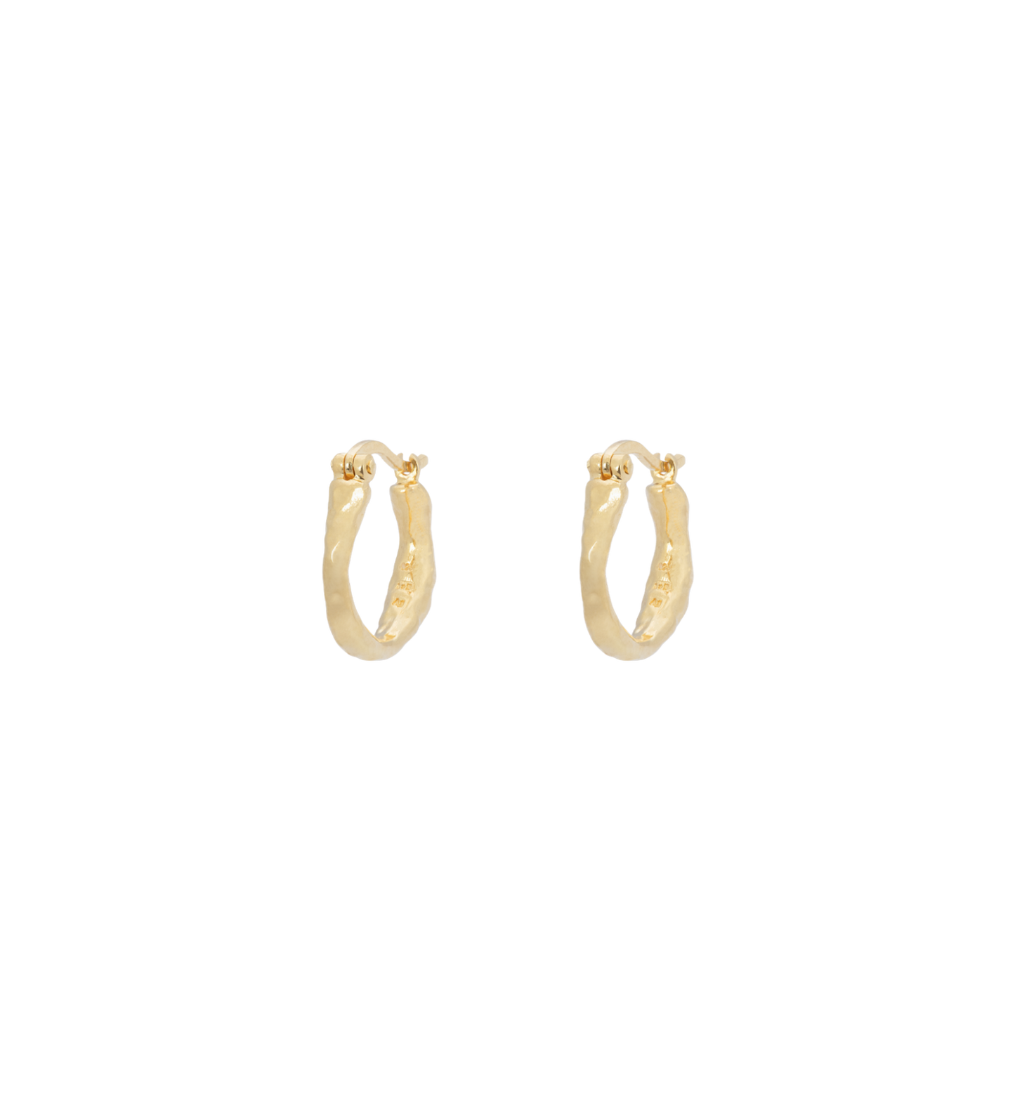 Small Organic Hoop Earrings Gold and Silver