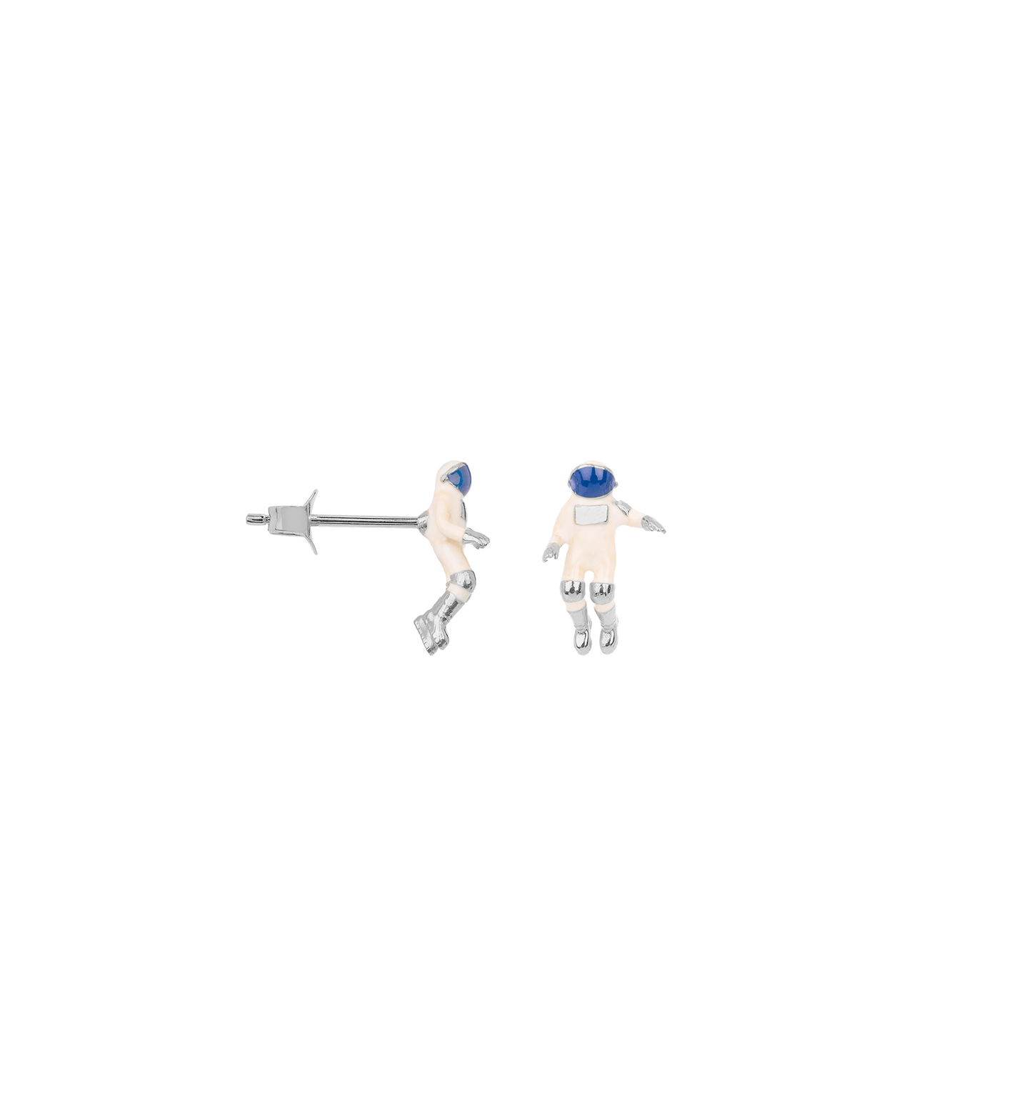 Single Astronaut Stud Gold and Silver