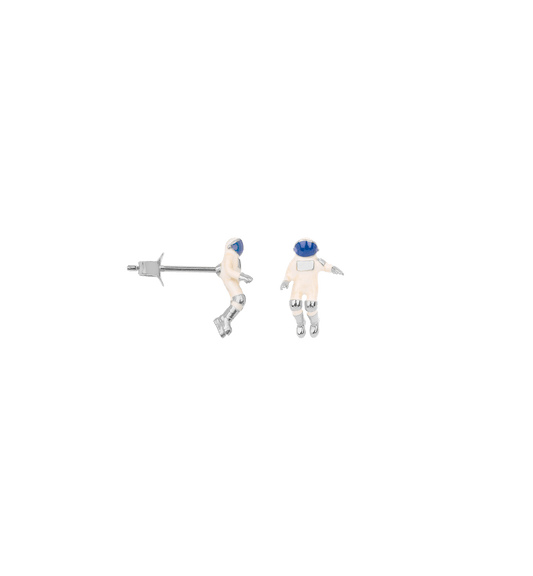 Single Astronaut Stud Gold and Silver
