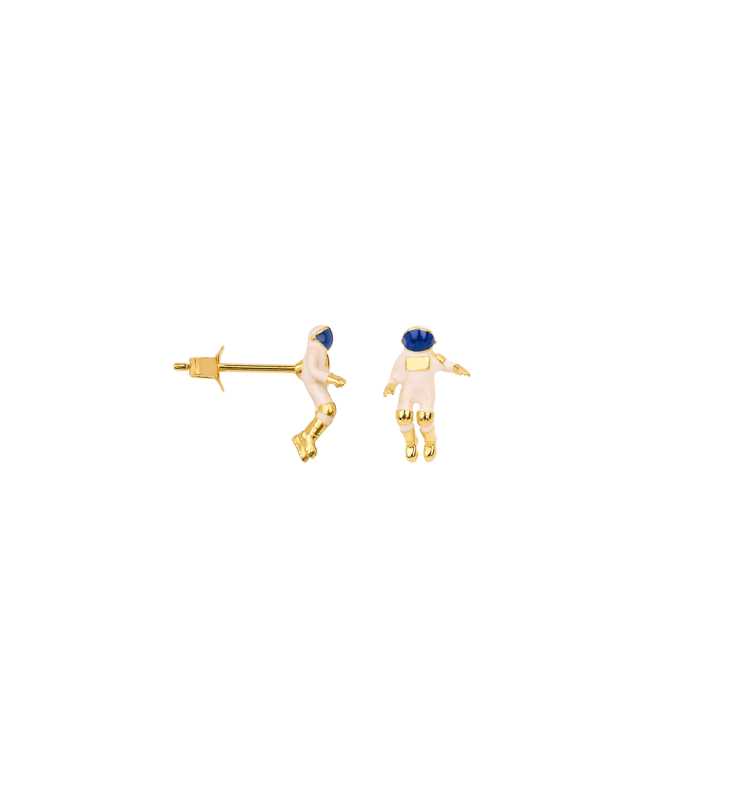 Single Astronaut Stud Gold and Silver