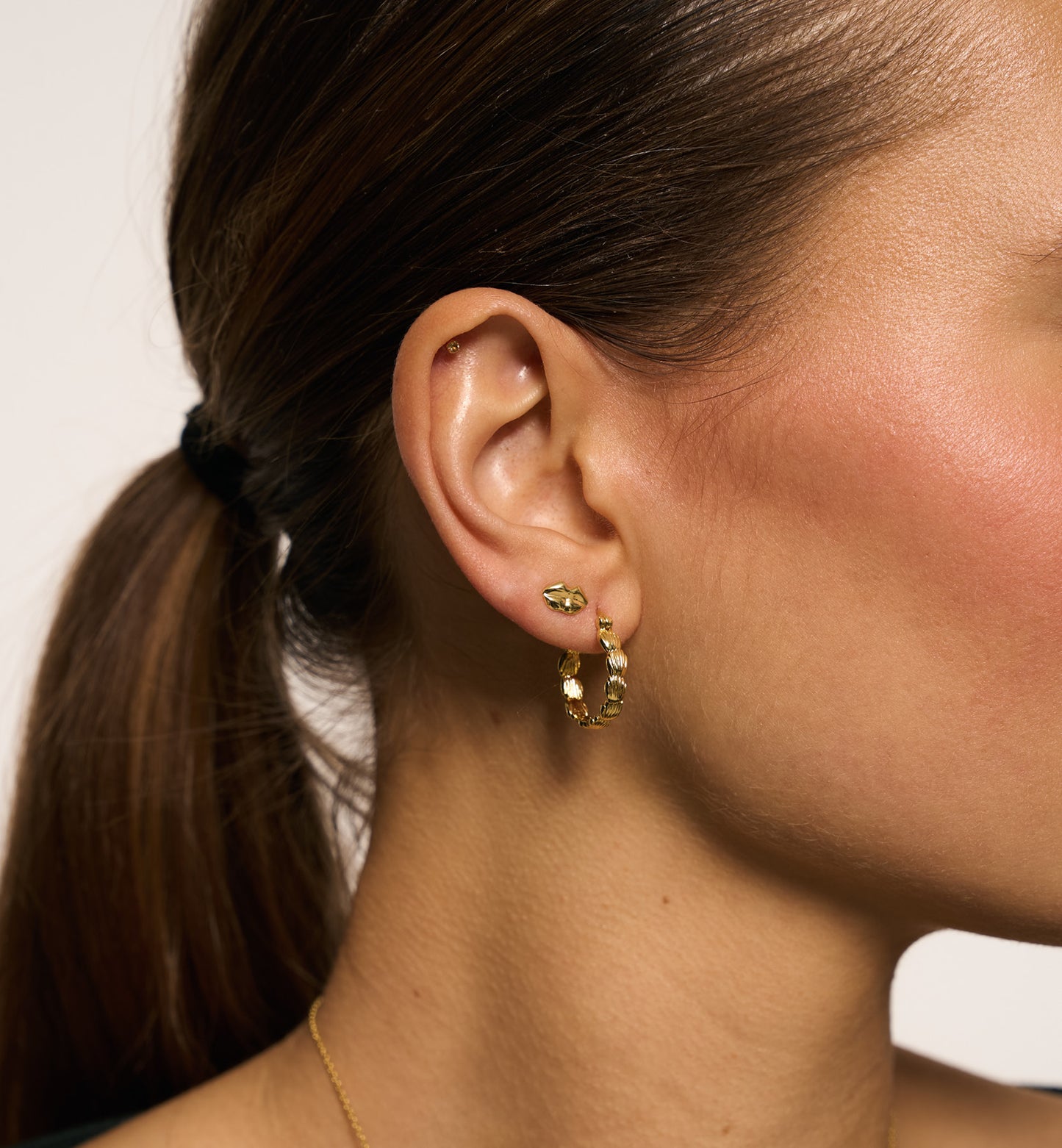 Small Madeleine Hoop Earrings Gold and Silver