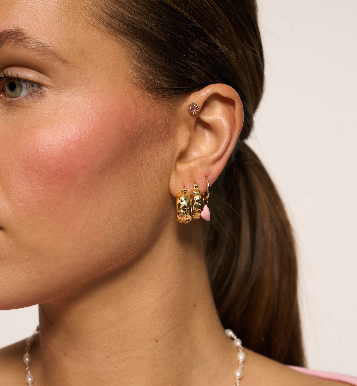 Small Madeleine Hoop Earrings Gold and Silver