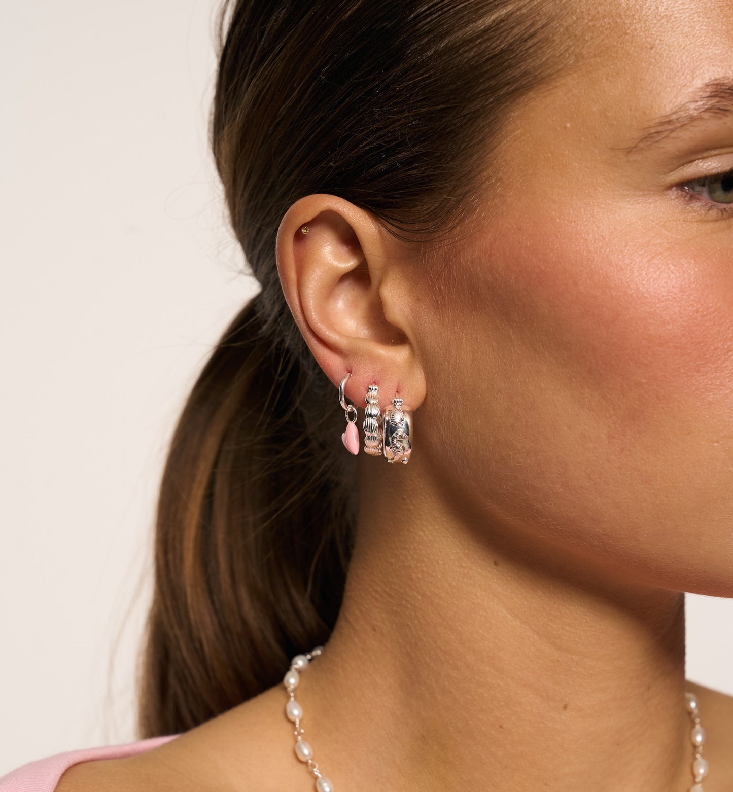 Small Madeleine Hoop Earrings Gold and Silver