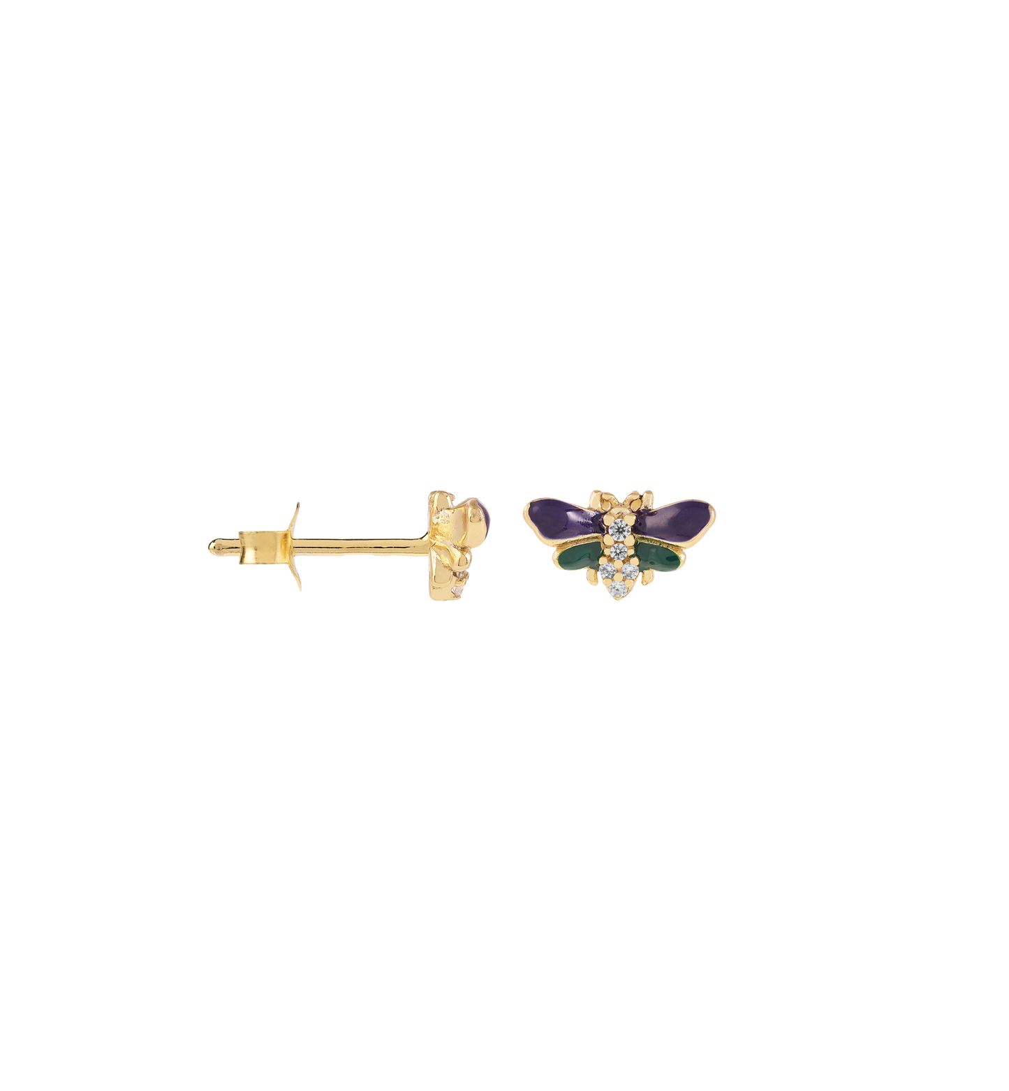 Single Night Fly Stud Gold and Silver