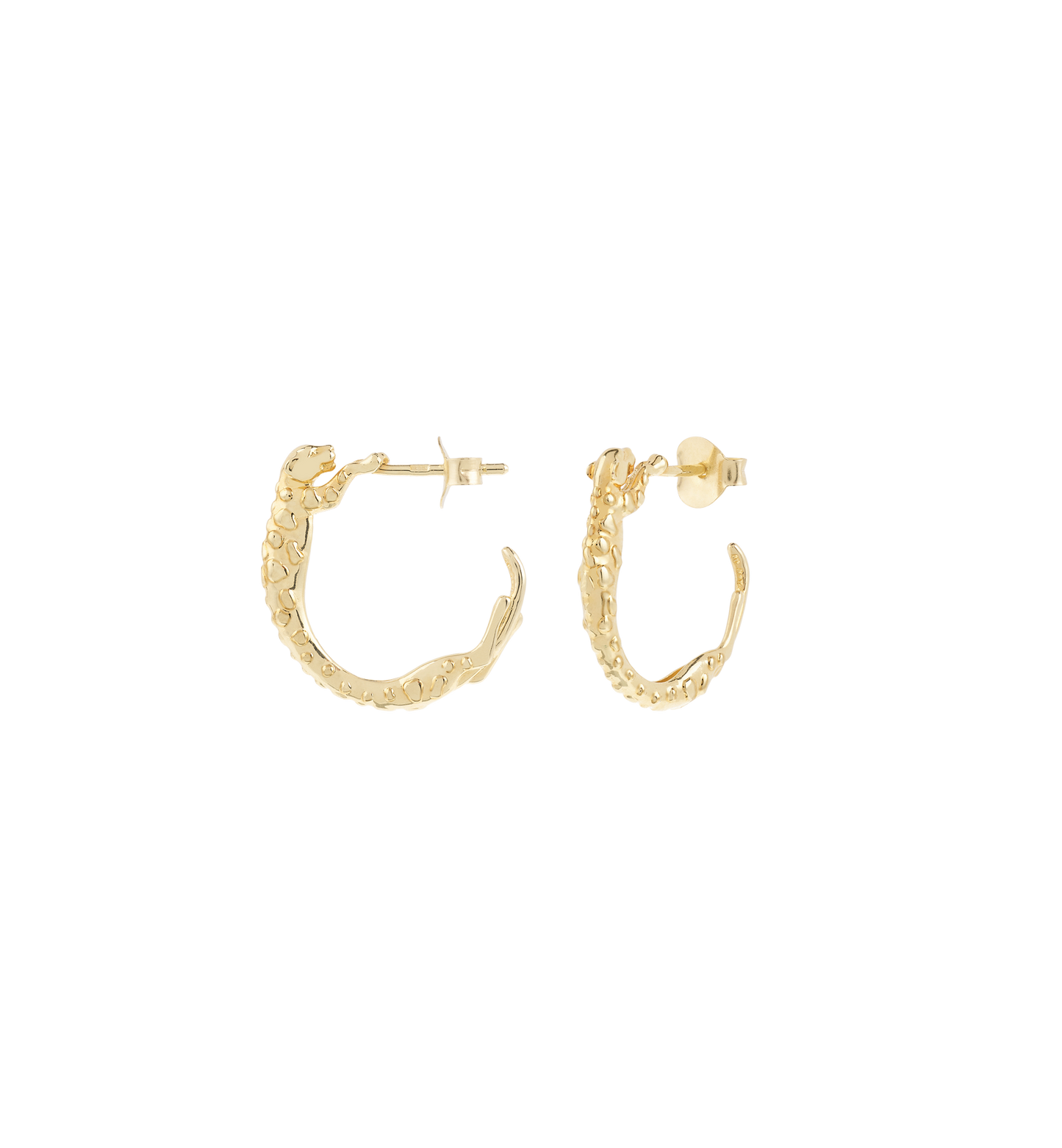 Small Wild Arc Hoop Earrings Gold and Silver