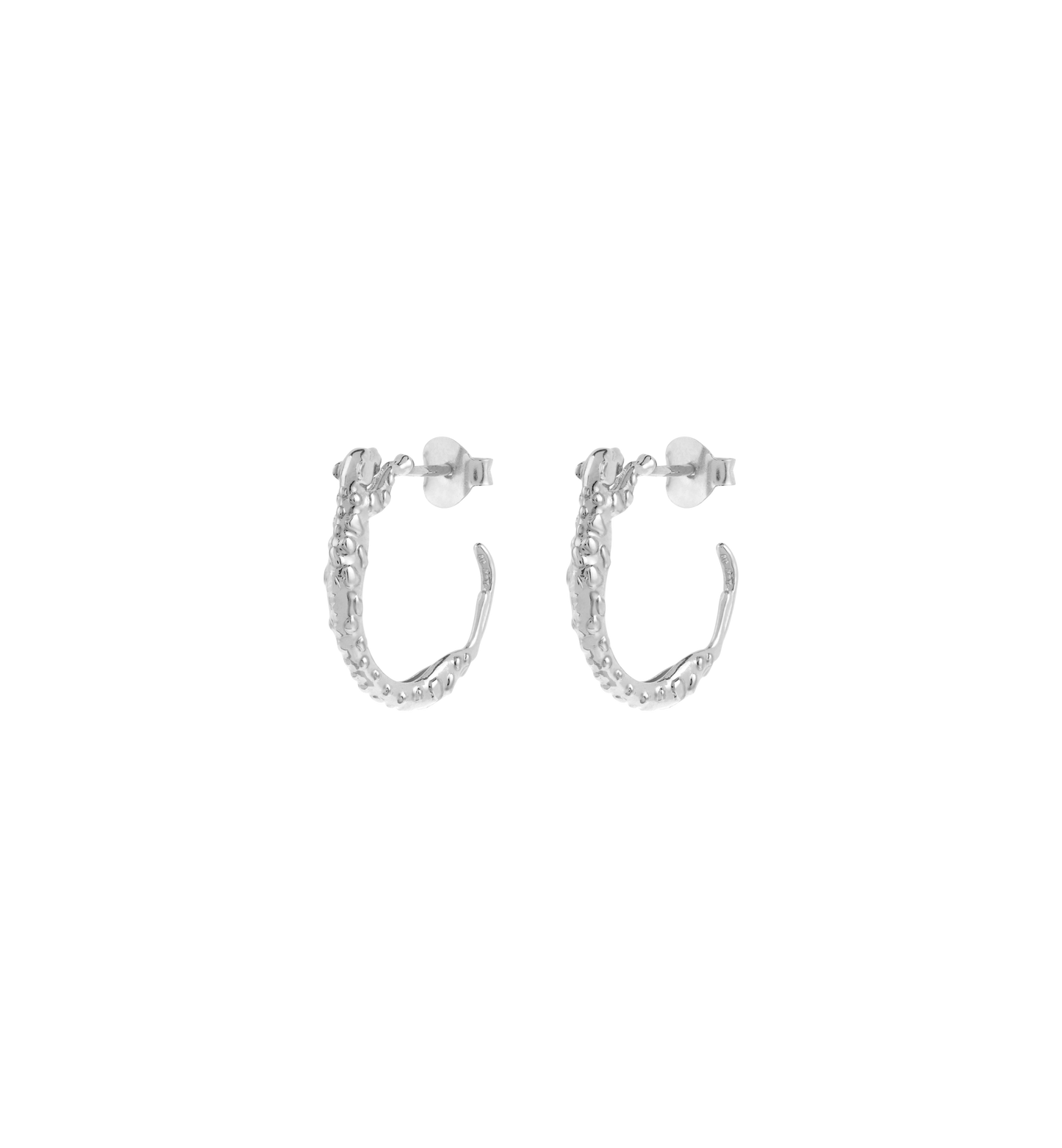 Small Wild Arc Hoop Earrings Gold and Silver