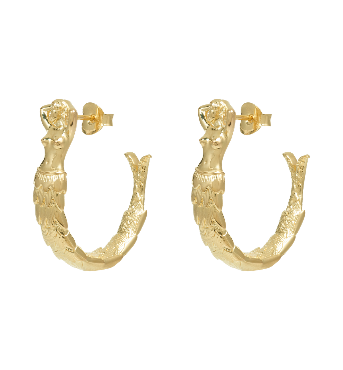 Anna + Nina Big Mermaid Hoop Earrings Goud