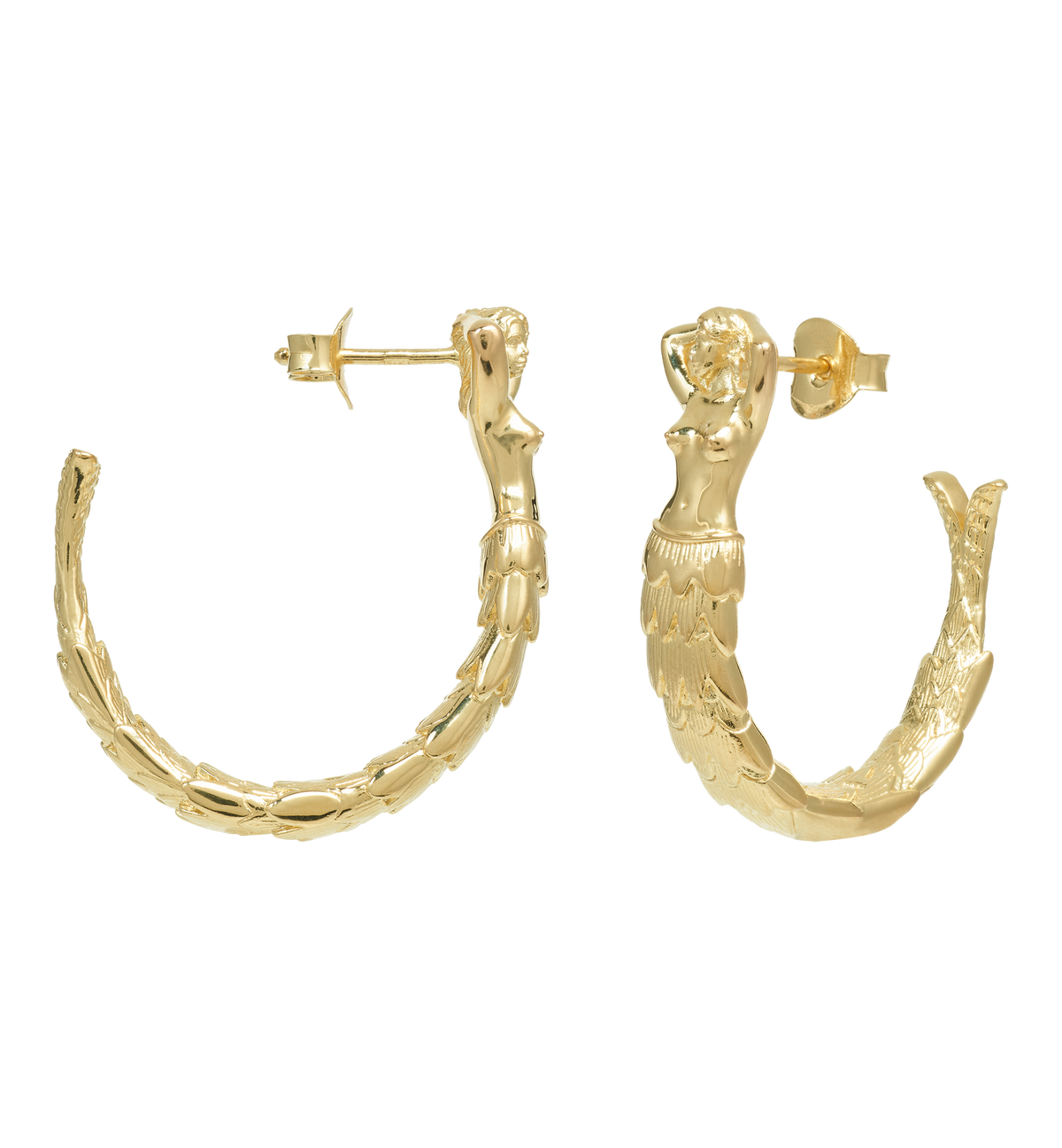 Anna + Nina Big Mermaid Hoop Earrings Goud