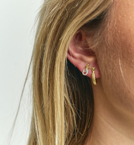 Anna + Nina Small Mermaid Hoop Earrings Goud