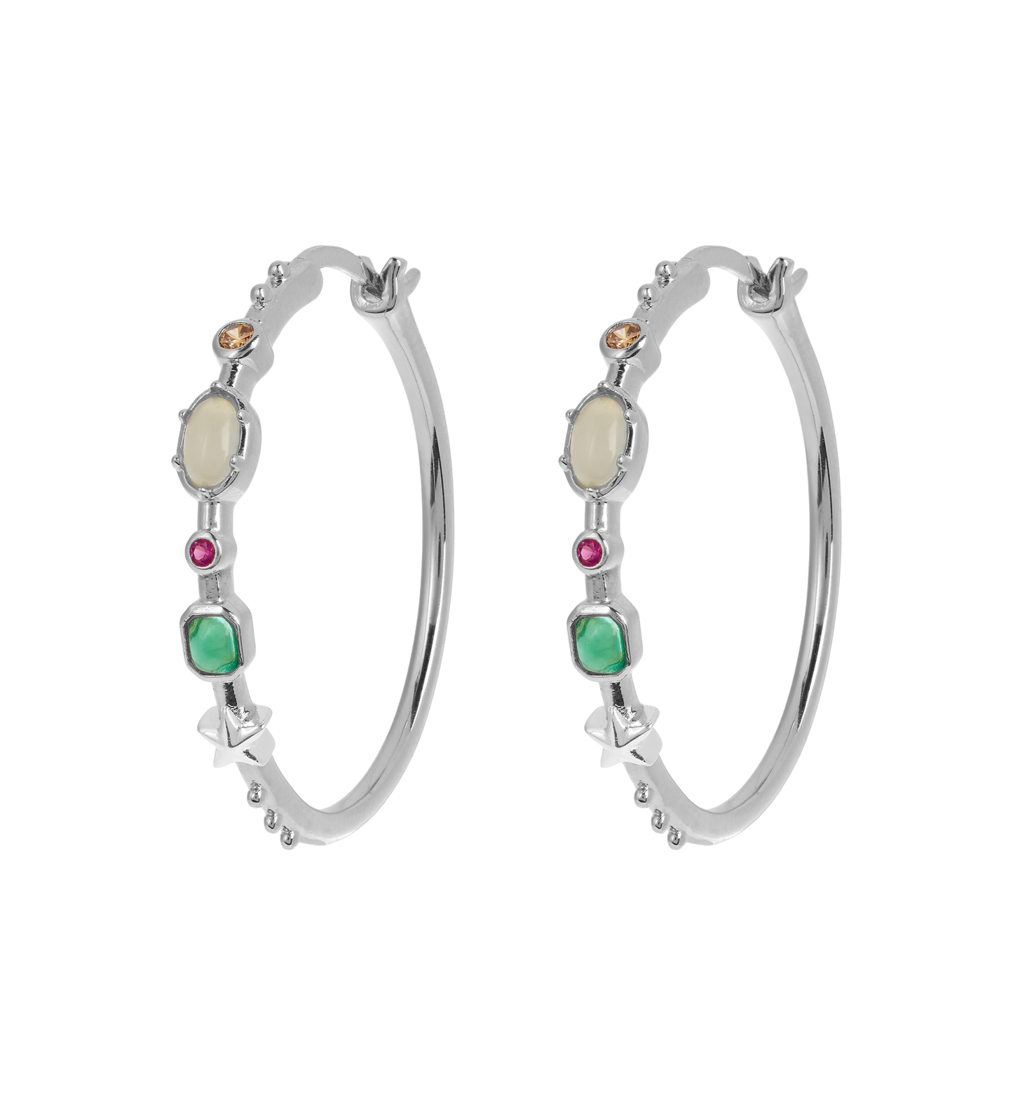 Anna + Nina Storybook Big Hoop Earrings Zilver
