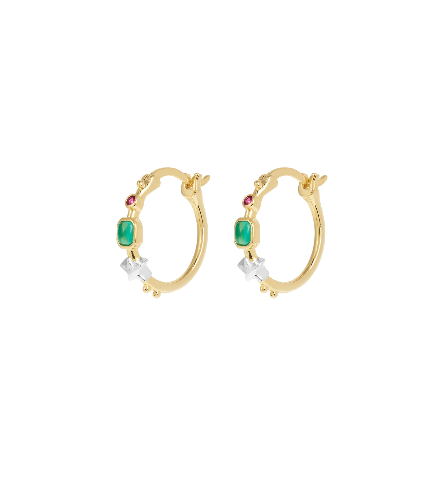 Anna + Nina Small Storybook Hoop Earrings Goud