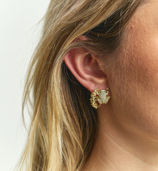 Anna + Nina Froggies Hoop Earrings Goud