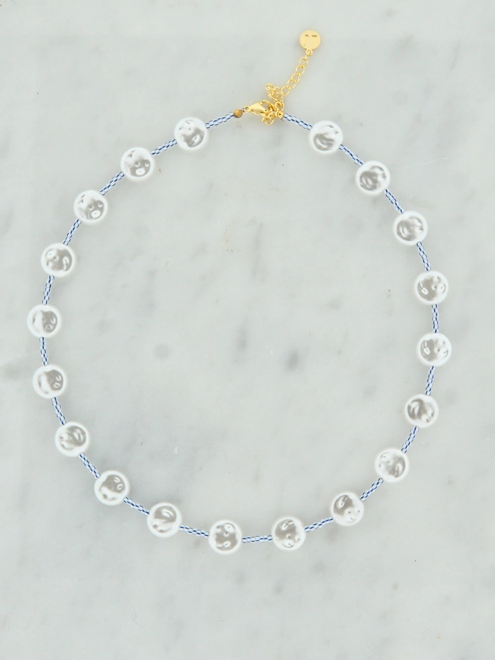 Disc Striped Beads Ketting