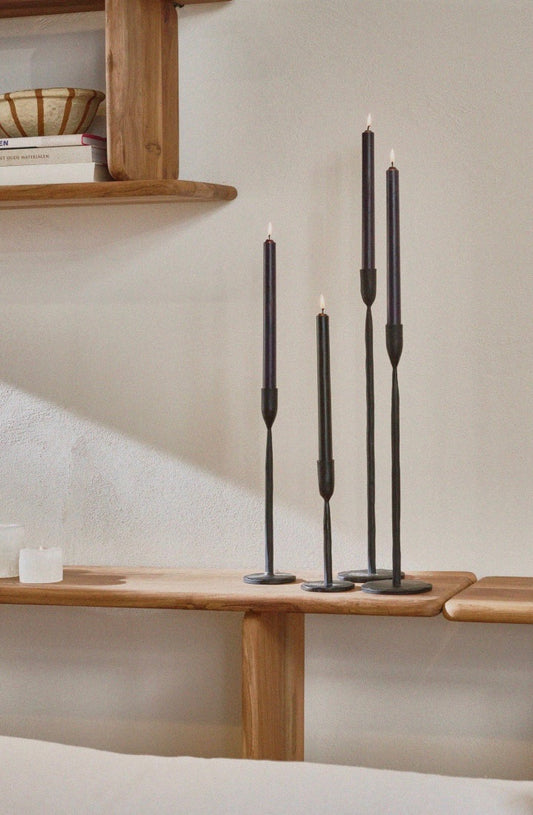 Kandelaar Zwart Kort