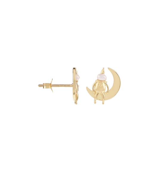Anna + Nina Single Pierrot Stud Gold