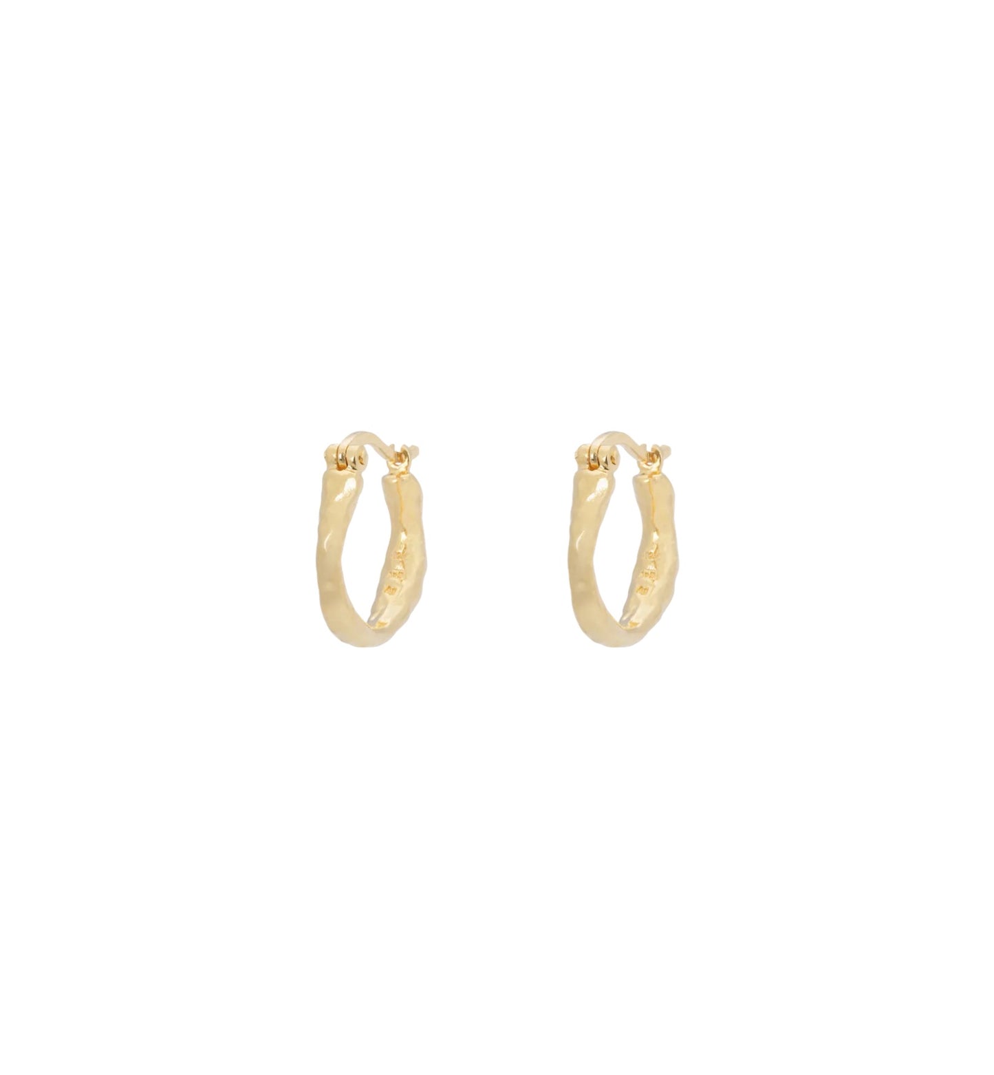 Anna + Nina Small Organic Hoop Earrings Gold and Silver