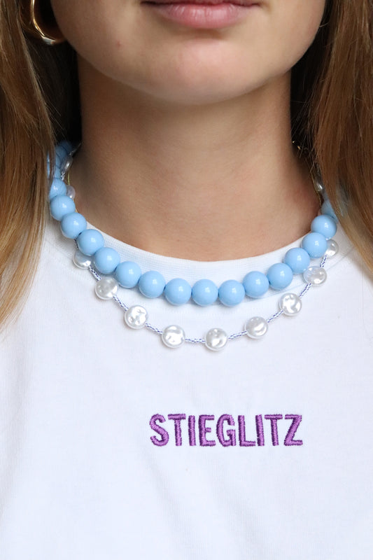 Disc Striped Beads Ketting