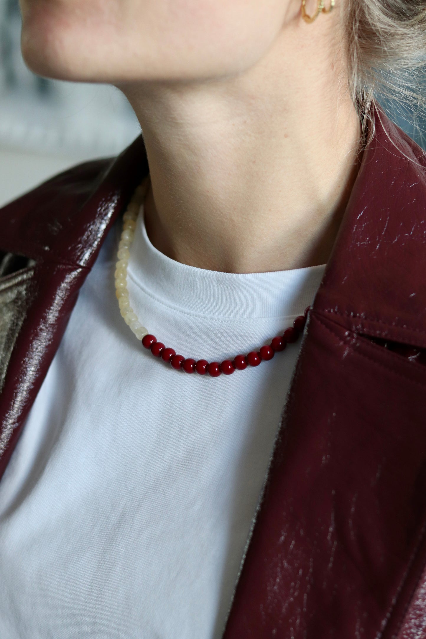 Ketting Bordeaux/Crème