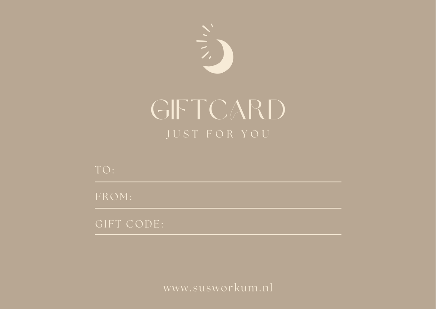 SUS fysieke giftcard 25 euro